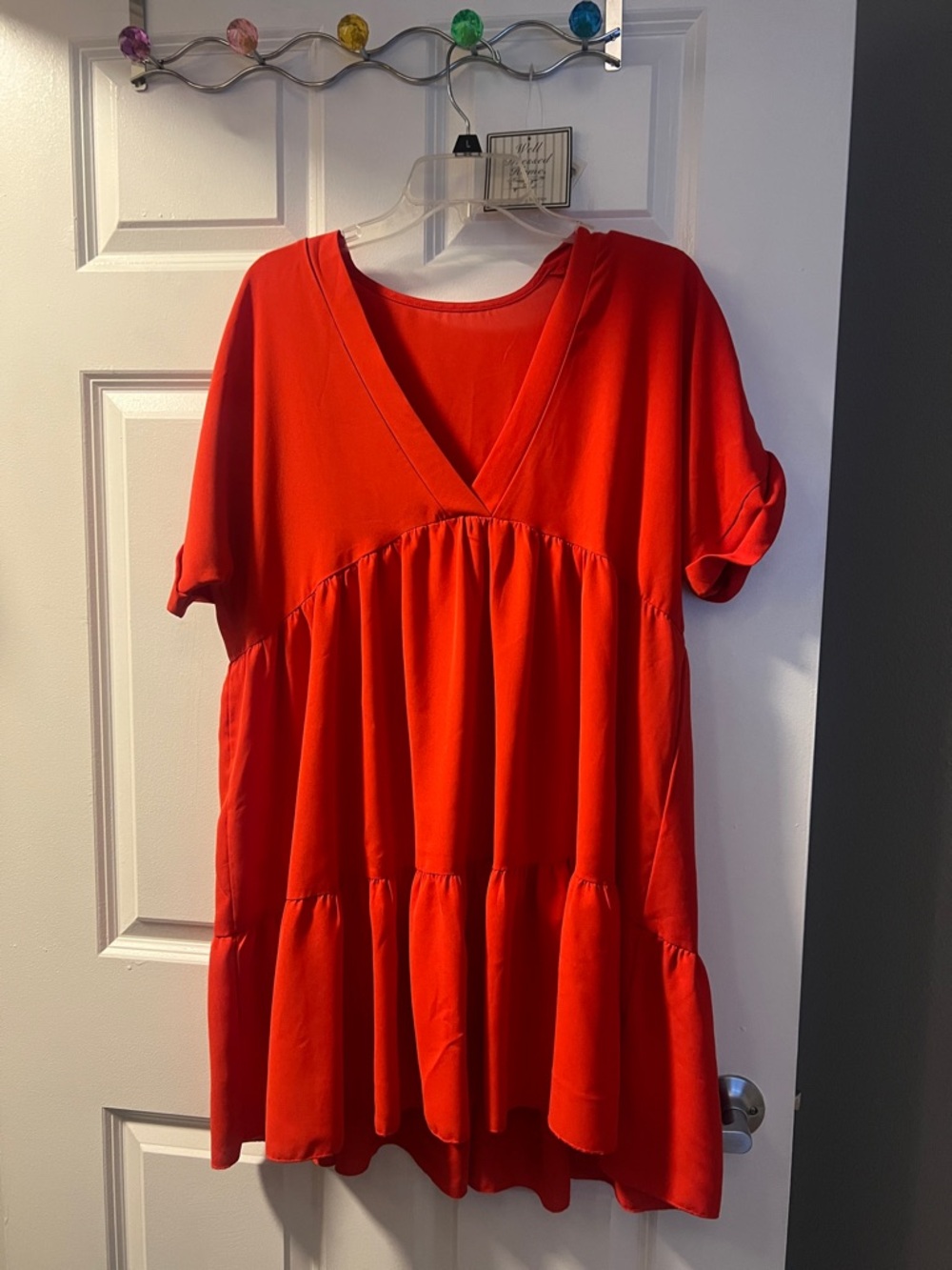 SHEIN Red V-Neck dress